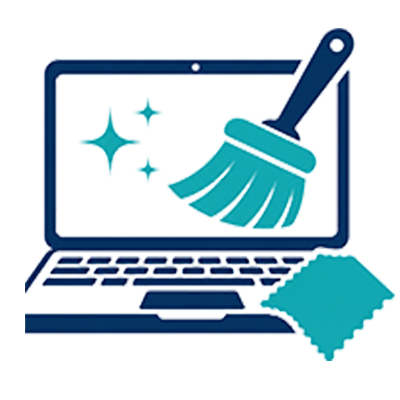 Computer maintenance and cleaning icon