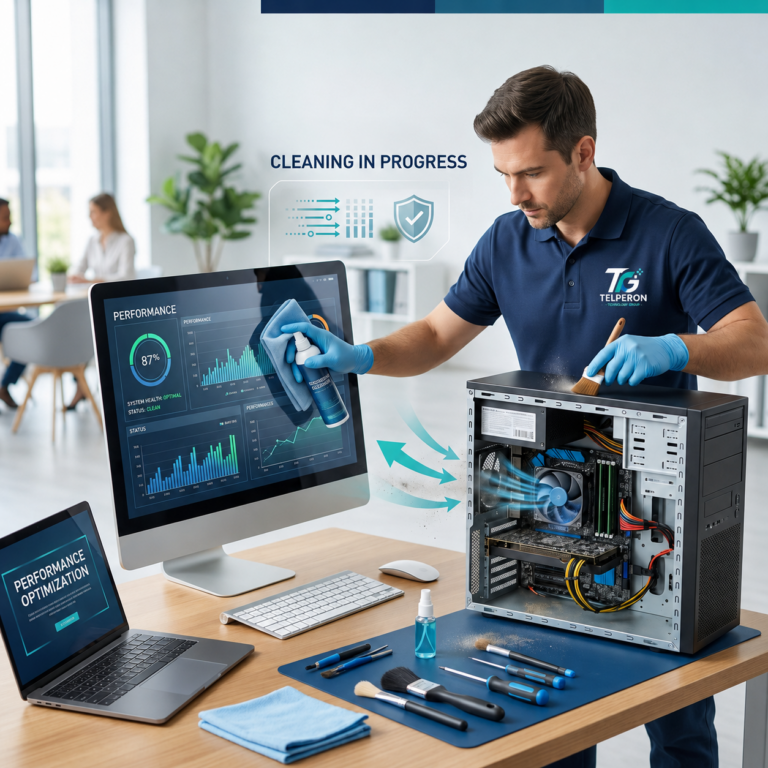 Computer maintenance and cleaning service for business desktops and laptops